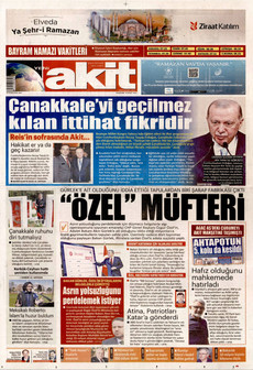 YENİ AKİT 19 Mart 2026 gazete manşeti