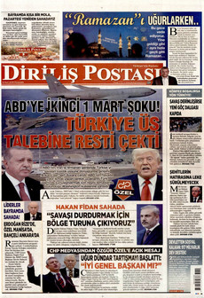 DİRİLİŞ POSTASI 19 Mart 2026 gazete manşeti