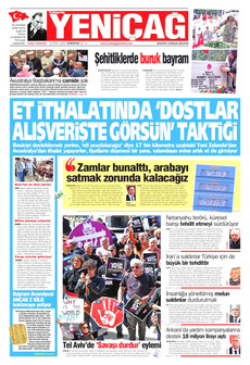 YENİÇAĞ 21 Mart 2026 gazete manşeti