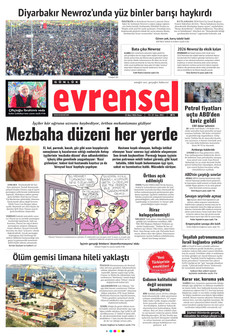 EVRENSEL 22 Mart 2026 gazete manşeti