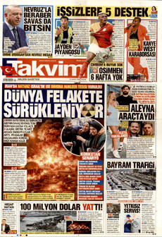 TAKVİM 22 Mart 2026 gazete manşeti