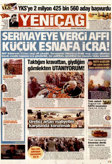YENİÇAĞ 27 Mart 2026 gazete manşeti