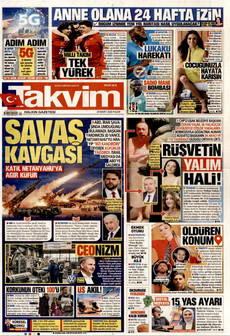 TAKVİM 29 Mart 2026 gazete manşeti