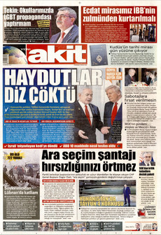 YENİ AKİT 9 Nisan 2026 gazete manşeti