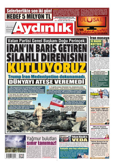 AYDINLIK GAZETESİ 9 Nisan 2026 gazete manşeti