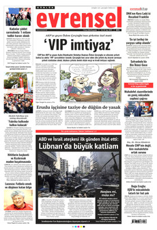 EVRENSEL 9 Nisan 2026 gazete manşeti
