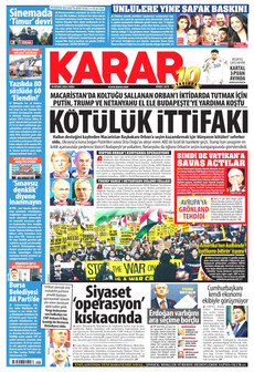 KARAR 10 Nisan 2026 gazete manşeti