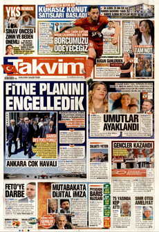 TAKVİM 16 Haziran 2026 gazete manşeti