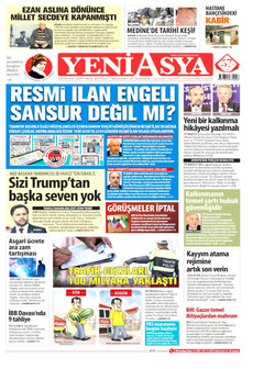 YENİ ASYA 20 Haziran 2026 gazete manşeti