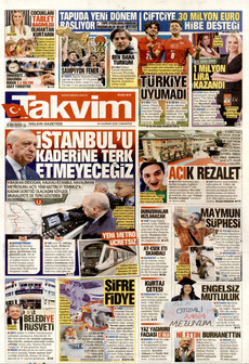 TAKVİM 20 Haziran 2026 gazete manşeti
