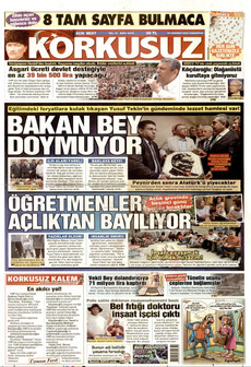 KORKUSUZ 20 Haziran 2026 gazete manşeti