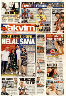 TAKVİM 2 Temmuz 2026 gazete manşeti