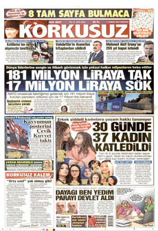 KORKUSUZ 11 Temmuz 2026 gazete manşeti