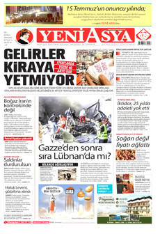 YENİ ASYA 14 Temmuz 2026 gazete manşeti