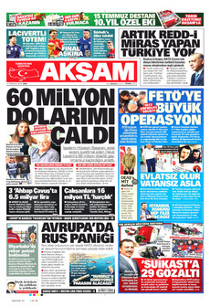 AKŞAM 14 Temmuz 2026 gazete manşeti