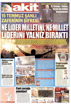 YENİ AKİT 15 Temmuz 2026 gazete manşeti