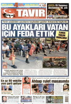 TAVIR GAZETESİ 15 Temmuz 2026 gazete manşeti
