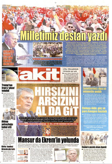 YENİ AKİT 16 Temmuz 2026 gazete manşeti