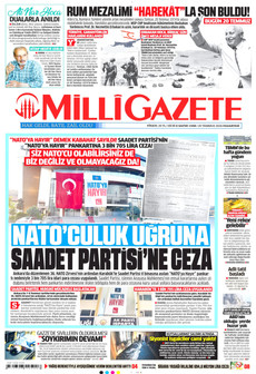 MİLLİ GAZETE 20 Temmuz 2026 gazete manşeti
