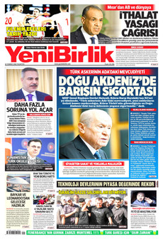 YENİBİRLİK 20 Temmuz 2026 gazete manşeti