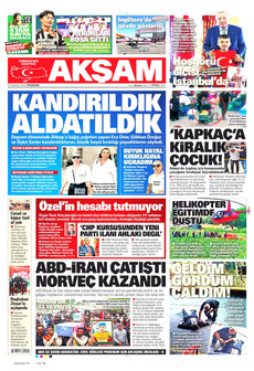 AKŞAM 23 Temmuz 2026 gazete manşeti