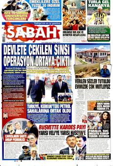 SABAH 29 Temmuz 2026 gazete manşeti