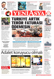 YENİ ASYA 7 Ağustos 2026 gazete manşeti