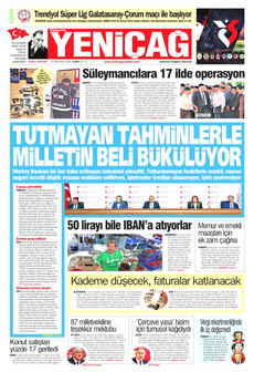 YENİÇAĞ 14 Ağustos 2026 gazete manşeti