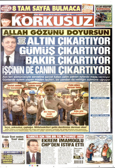 KORKUSUZ 13 Ağustos 2026 gazete manşeti