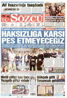 SÖZCÜ 24 Ağustos 2026 Gazete Manşeti Küçük