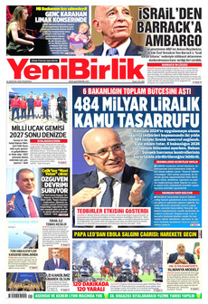 YENİBİRLİK 24 Ağustos 2026 Gazete Manşeti Küçük