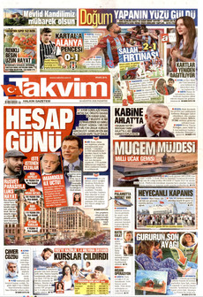 TAKVİM 24 Ağustos 2026 Gazete Manşeti Küçük