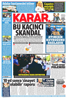 KARAR 27 Ağustos 2026 gazete manşeti
