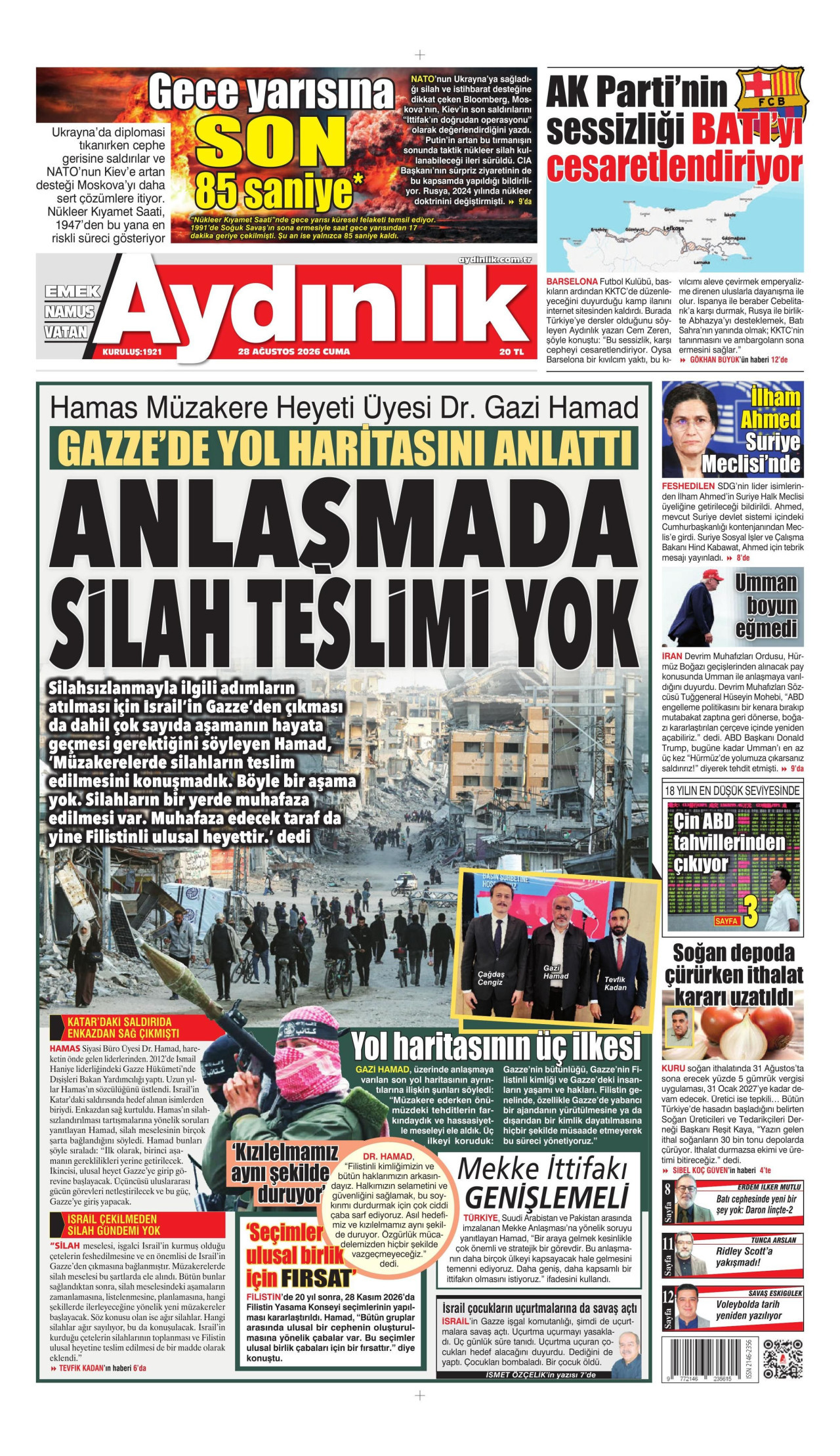 AYDINLIK GAZETESİ 28 Ağustos 2026 Gazete Manşeti Büyük