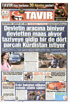 TAVIR GAZETESİ 28 Ağustos 2026 Gazete Manşeti Küçük