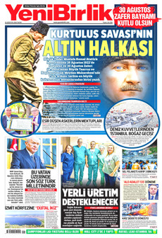 YENİBİRLİK 30 Ağustos 2026 gazete manşeti