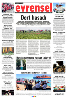 EVRENSEL 31 Ağustos 2026 Gazete Manşeti Küçük