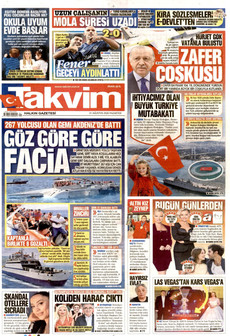 TAKVİM 31 Ağustos 2026 Gazete Manşeti Küçük
