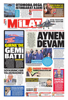 MİLAT 31 Ağustos 2026 Gazete Manşeti Küçük