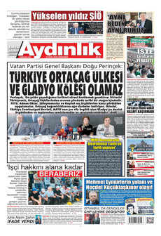 AYDINLIK GAZETESİ 2 Eylül 2026 Gazete Manşeti Küçük