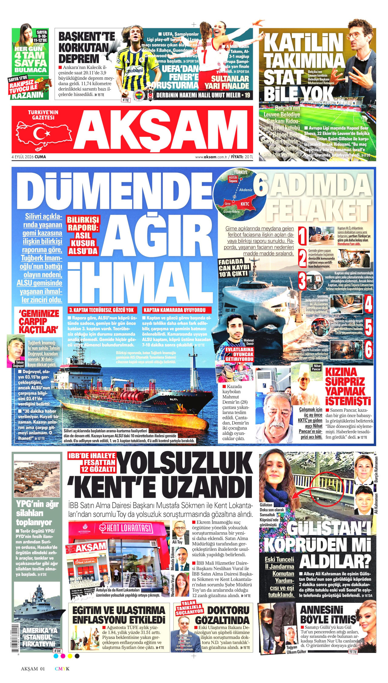 AKŞAM 4 Eylül 2026 Gazete Manşeti Büyük