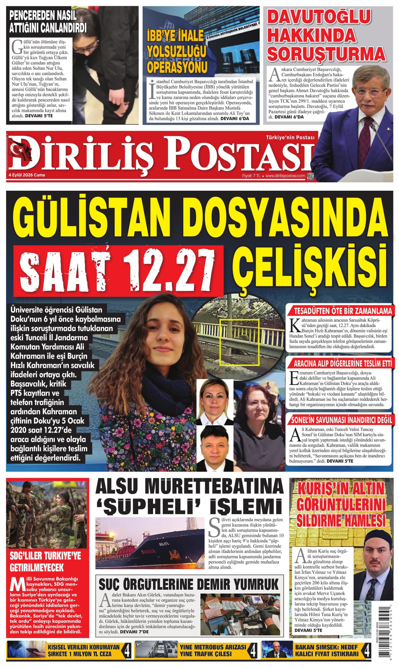 DİRİLİŞ POSTASI 4 Eylül 2026 Gazete Manşeti Büyük