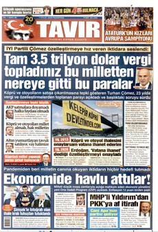 TAVIR GAZETESİ 7 Eylül 2026 Gazete Manşeti Küçük