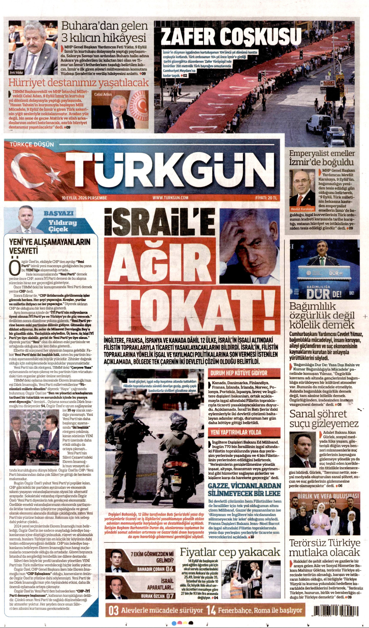 TÜRKGÜN 10 Eylül 2026 Gazete Manşeti Büyük