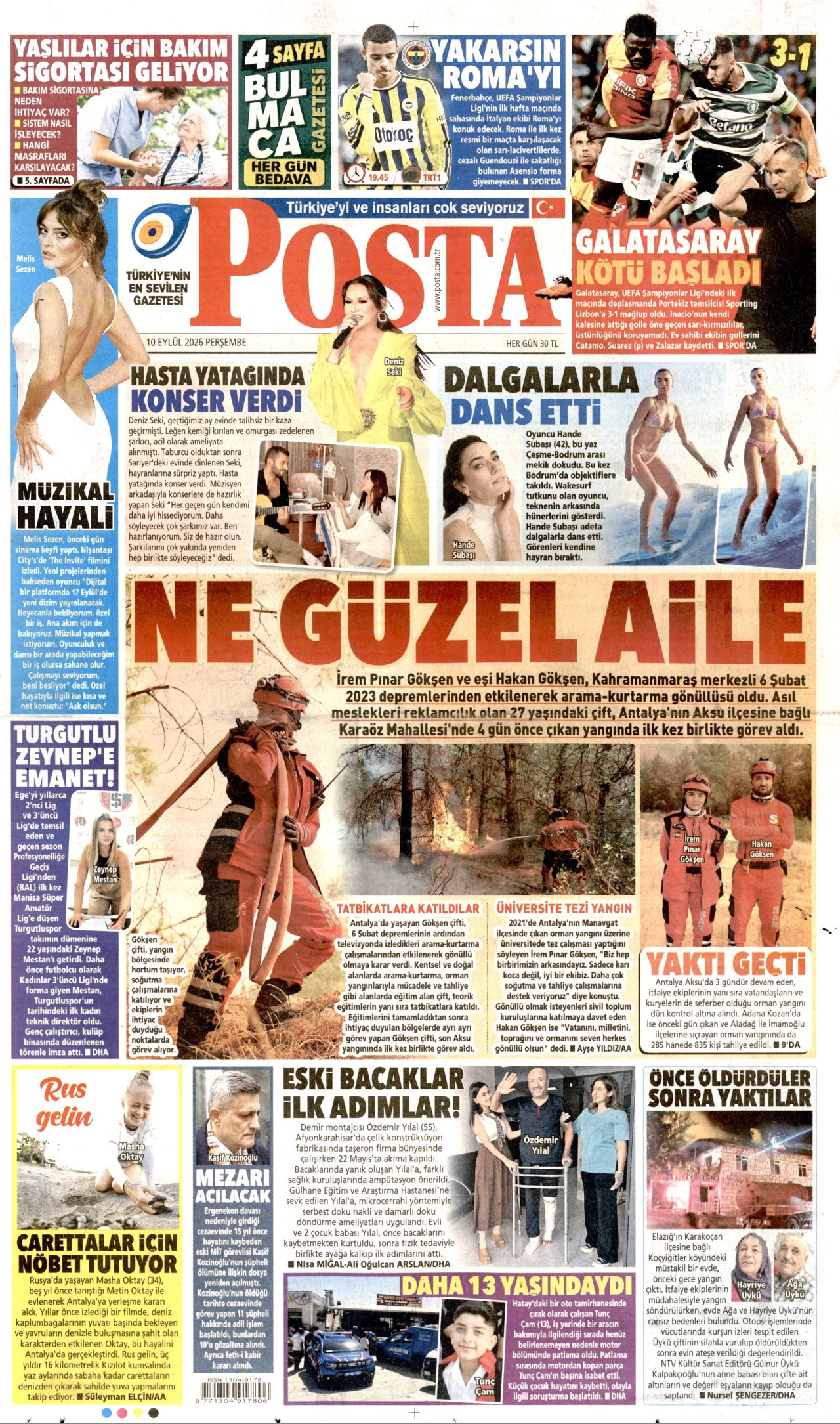 POSTA 10 Eylül 2026 Gazete Manşeti Büyük