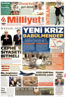 MİLLİYET 12 Eylül 2026 gazete manşeti