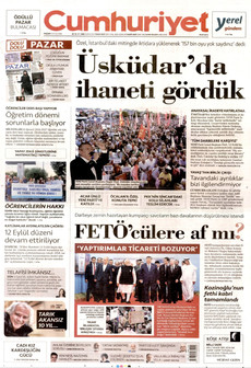 CUMHURİYET 13 Eylül 2026 Gazete Manşeti Küçük