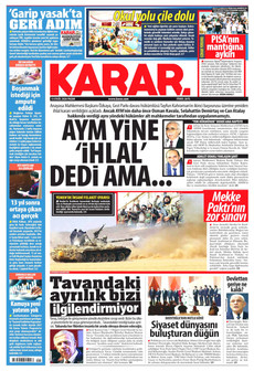 KARAR 13 Eylül 2026 Gazete Manşeti Küçük