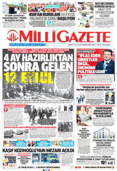 MİLLİ GAZETE 13 Eylül 2026 Gazete Manşeti Küçük
