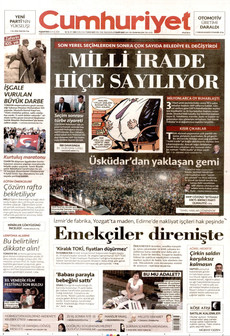 CUMHURİYET 14 Eylül 2026 Gazete Manşeti Küçük